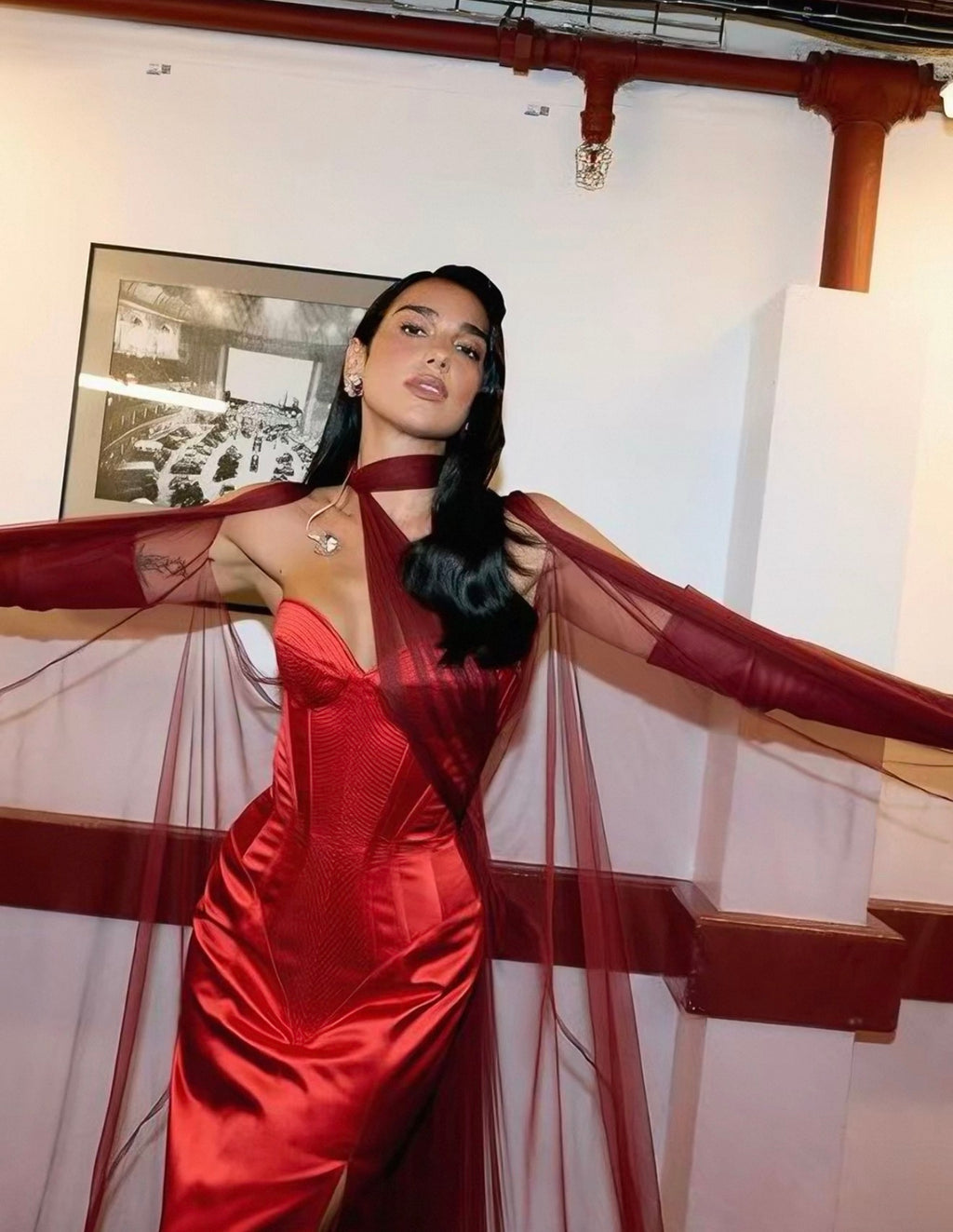 Red Dress with gloves