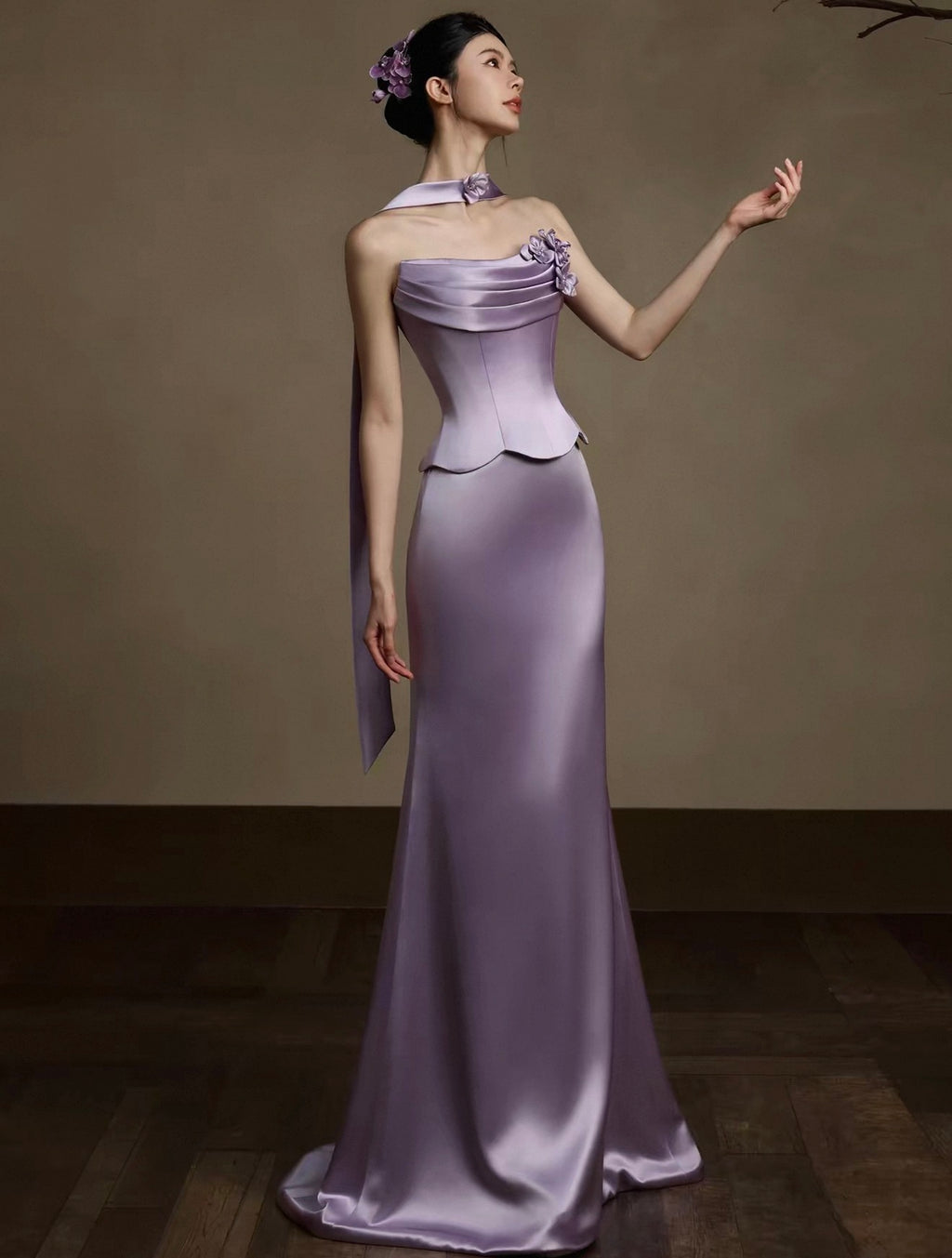 Purple Strapless Gown