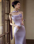 Purple Strapless Gown