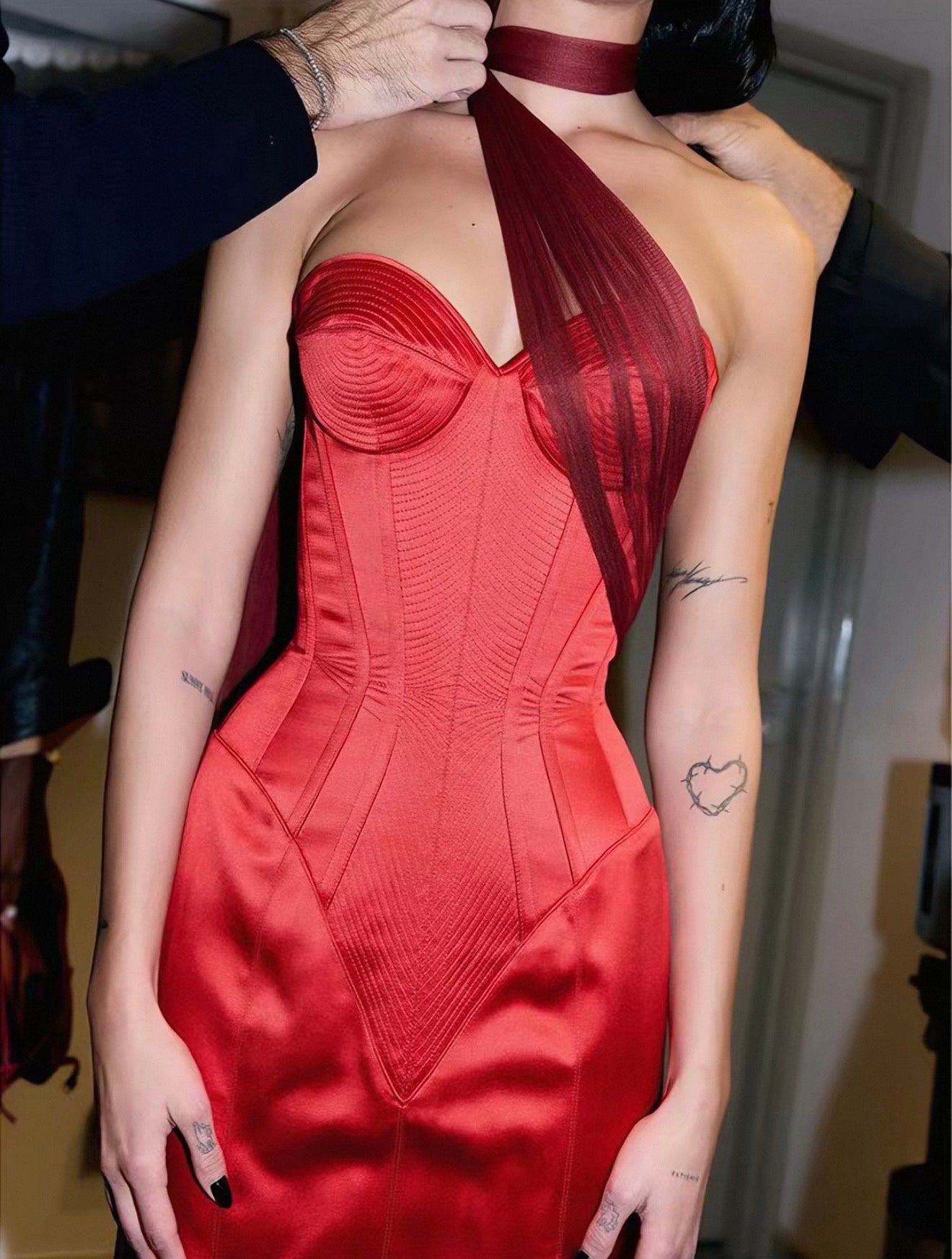 Red Dress with gloves