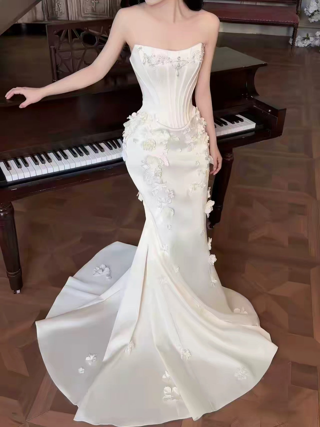 Bridal white corset dress
