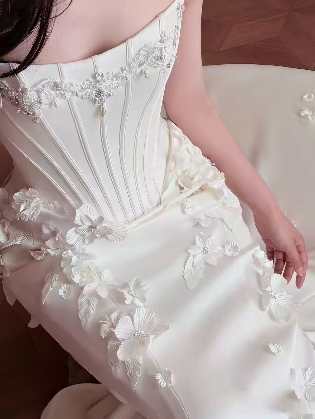 Bridal white corset dress