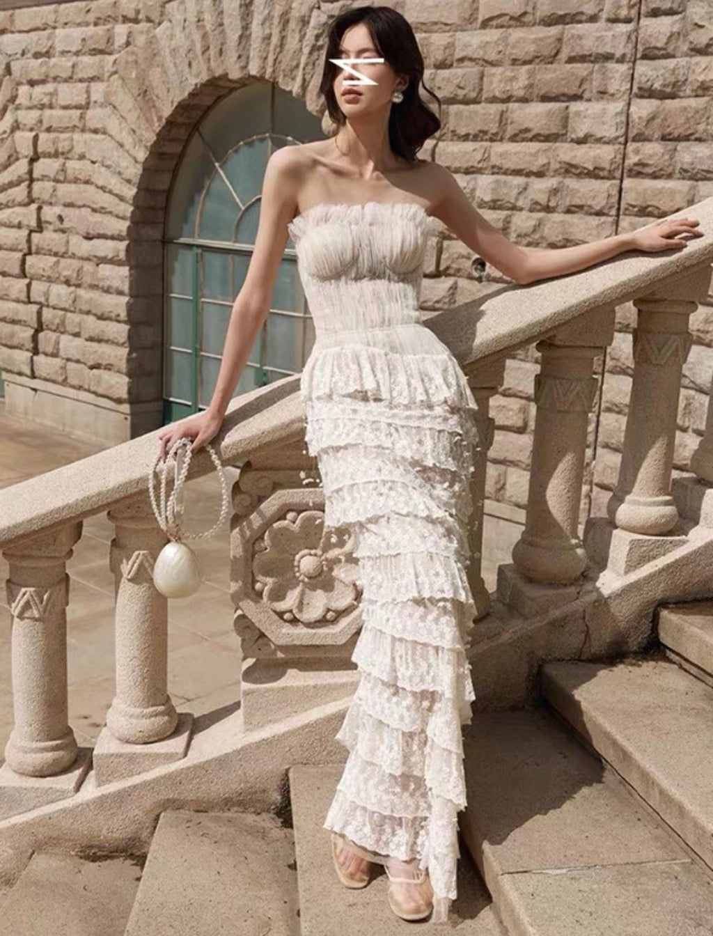 White luxury dress