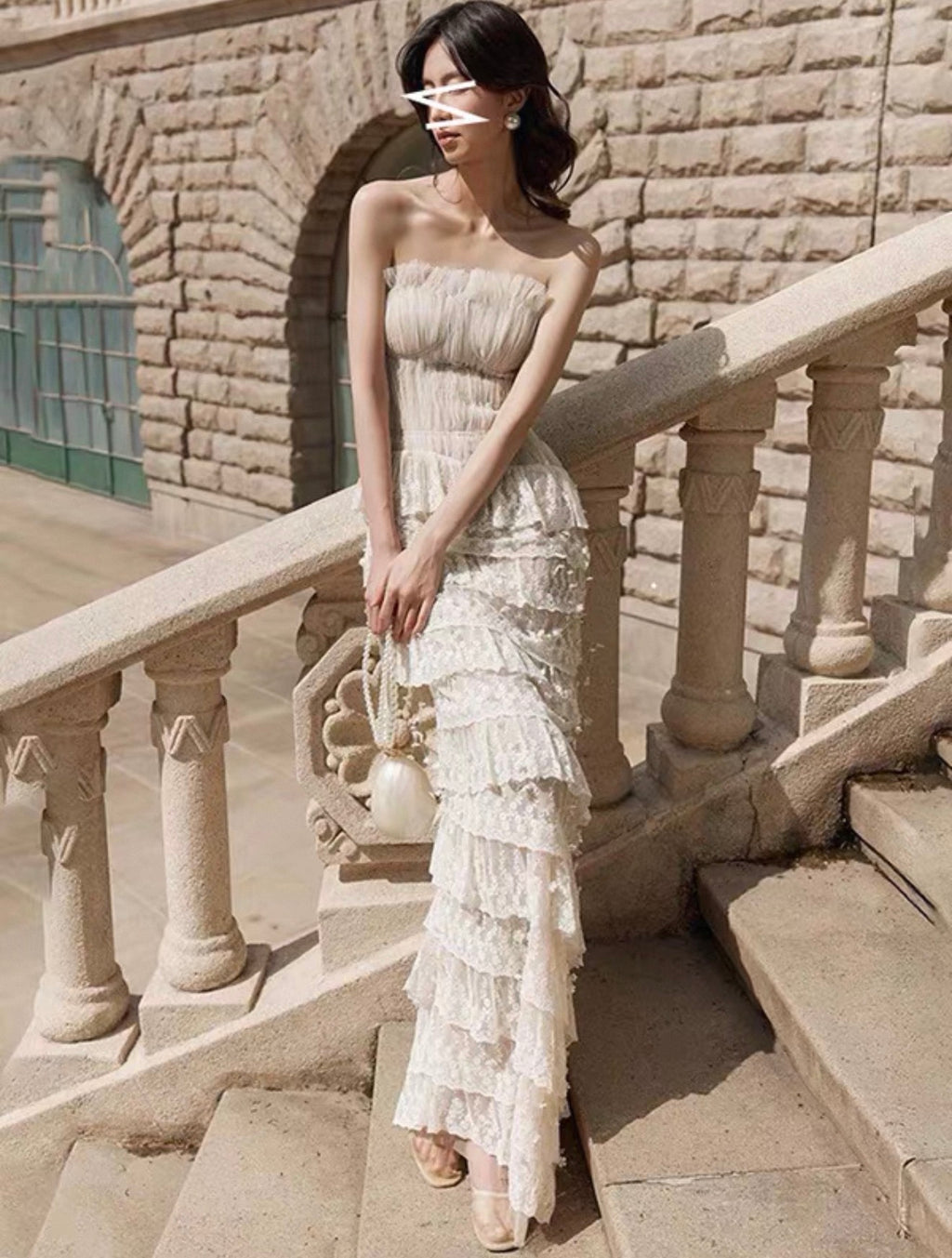 White luxury dress