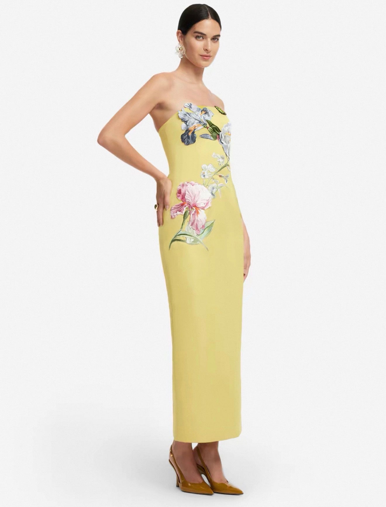 Yellow floral dress